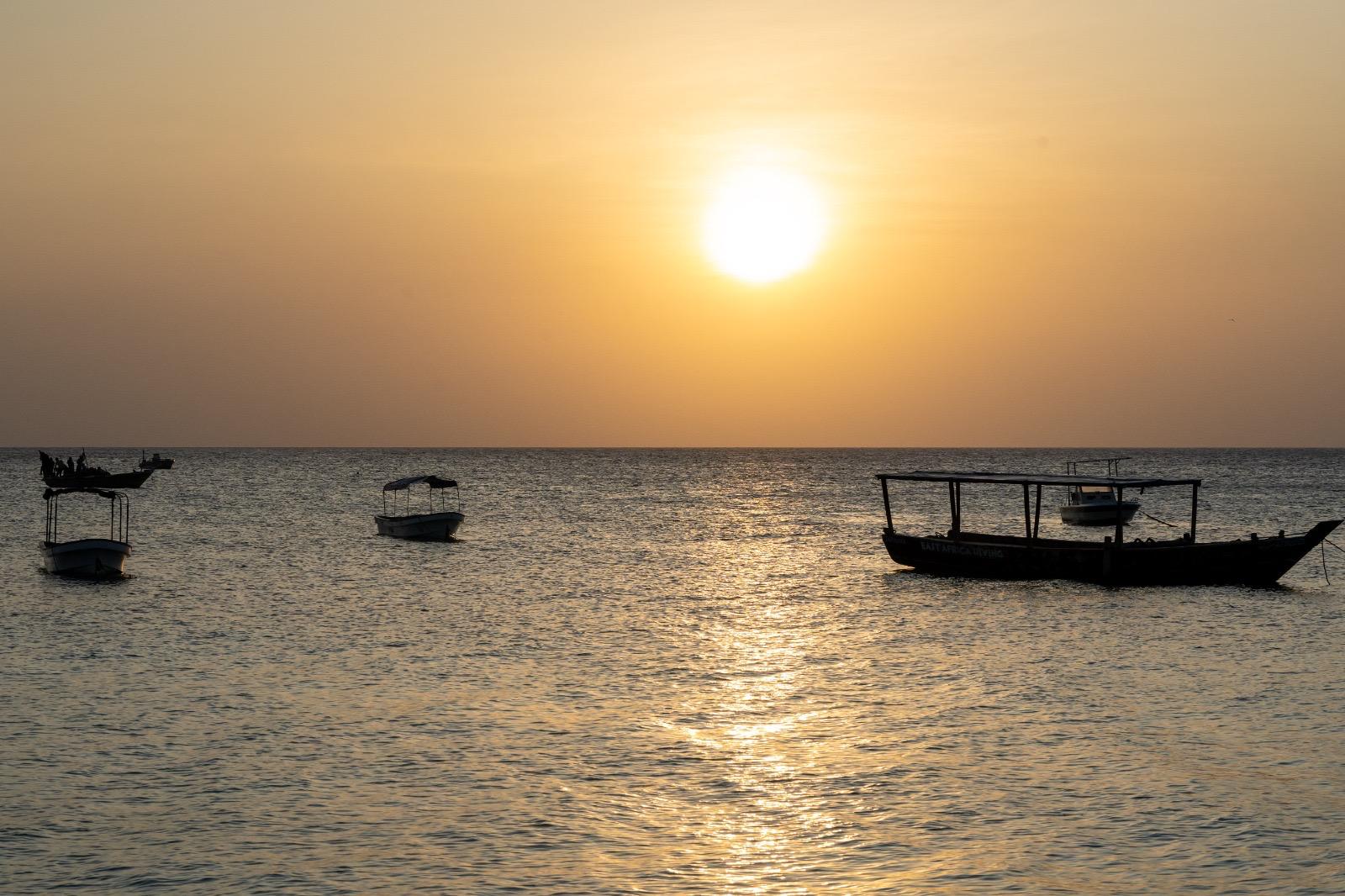 Anchored Boats, Sunset
